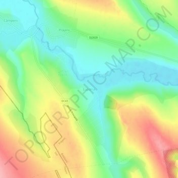 Lupăria topographic map, elevation, terrain