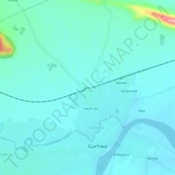 Uchri topographic map, elevation, terrain