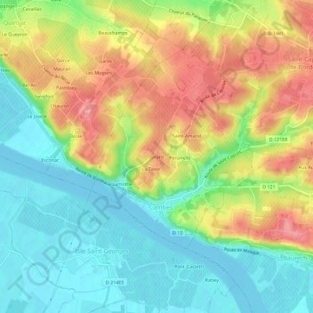 Girard topographic map, elevation, terrain