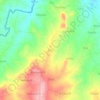 Kuli topographic map, elevation, terrain