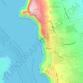 Old Port Fira topographic map, elevation, terrain