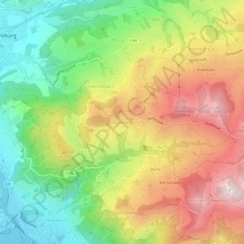 Goldiwil topographic map, elevation, terrain