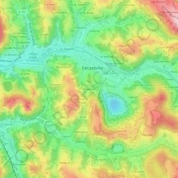 Miramont topographic map, elevation, terrain