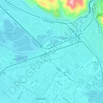 Shinn topographic map, elevation, terrain
