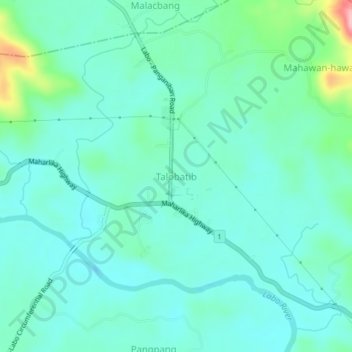 Talobatib topographic map, elevation, terrain