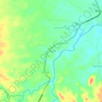 Laniton topographic map, elevation, terrain