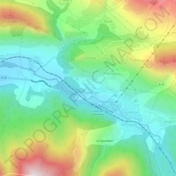 Le Gourg topographic map, elevation, terrain