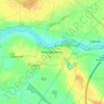Hohenerxleben topographic map, elevation, terrain