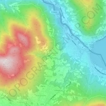 Viconago topographic map, elevation, terrain