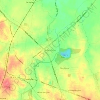 Wallace Acres topographic map, elevation, terrain