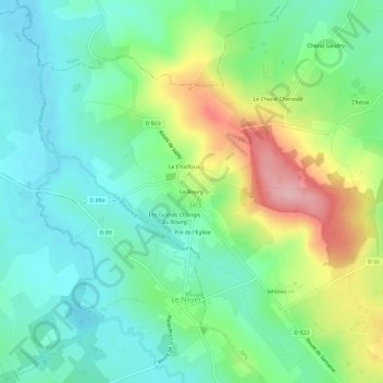 Le Bourg topographic map, elevation, terrain
