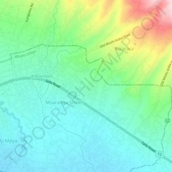Kibolironi Ward topographic map, elevation, terrain