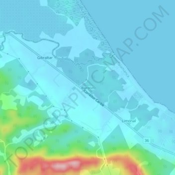Bordón topographic map, elevation, terrain