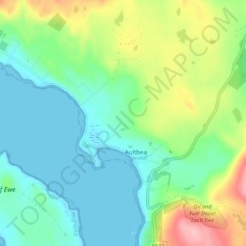 Tighnafiline topographic map, elevation, terrain