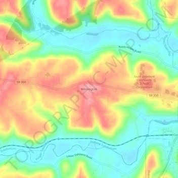 Wilmington topographic map, elevation, terrain
