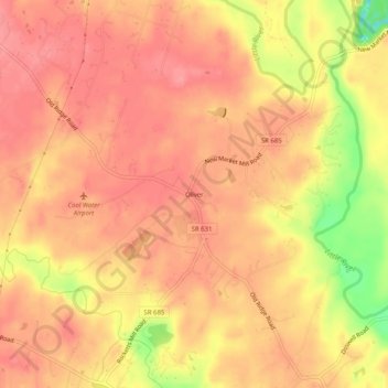 Oliver topographic map, elevation, terrain