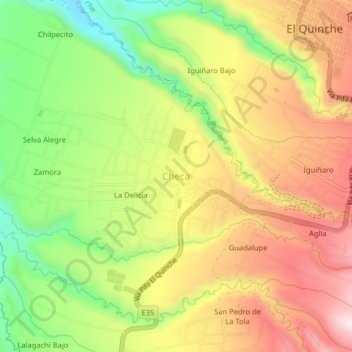 Checa topographic map, elevation, terrain