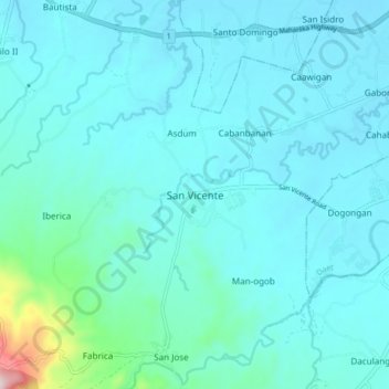 San Vicente topographic map, elevation, terrain