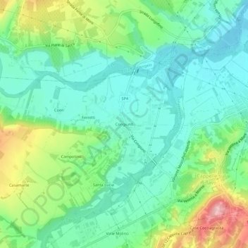 Congiunti topographic map, elevation, terrain