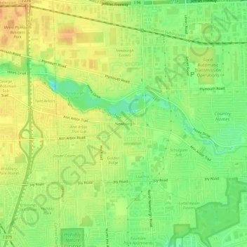 Newburg topographic map, elevation, terrain