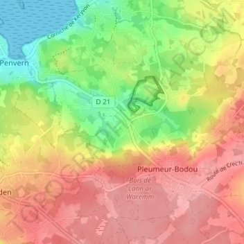 Mez An Ney topographic map, elevation, terrain