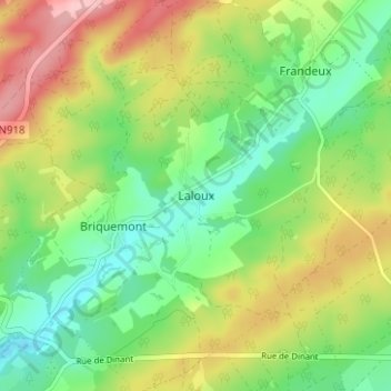 Laloux topographic map, elevation, terrain