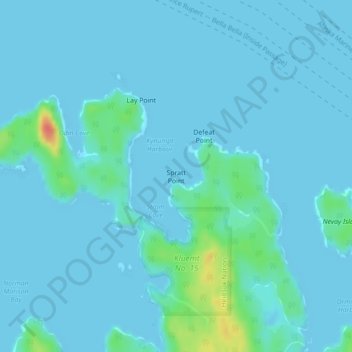 Spratt Point topographic map, elevation, terrain