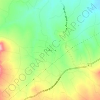 Cheberia topographic map, elevation, terrain