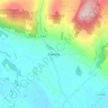 Owning topographic map, elevation, terrain