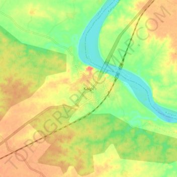 Kalpi topographic map, elevation, terrain