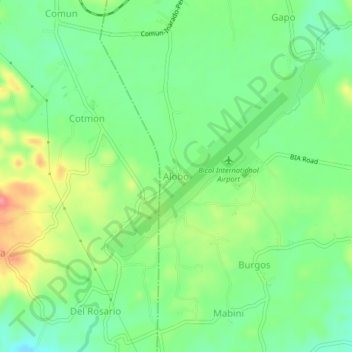 Alobo topographic map, elevation, terrain