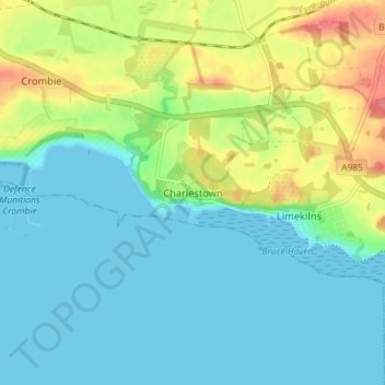 Charlestown topographic map, elevation, terrain