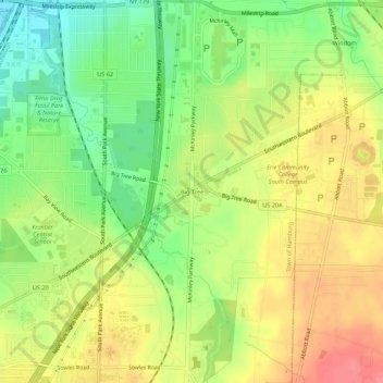 Big Tree topographic map, elevation, terrain