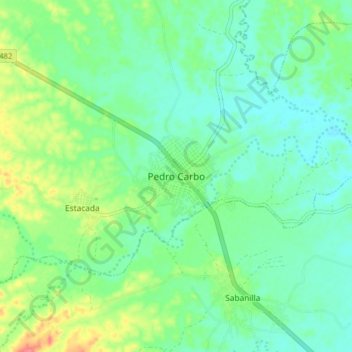 Pedro Carbo topographic map, elevation, terrain