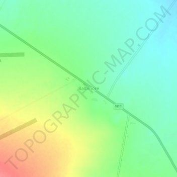 Baltimore topographic map, elevation, terrain