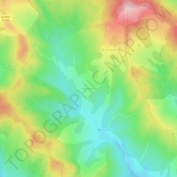 Vernești topographic map, elevation, terrain