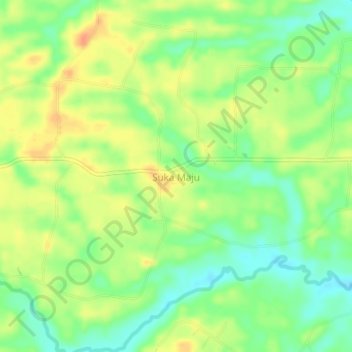 Suka Maju topographic map, elevation, terrain