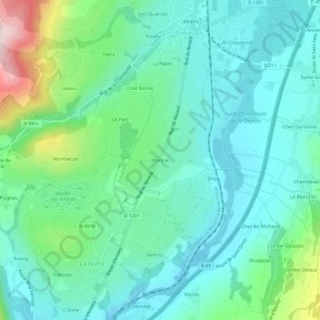 Marline topographic map, elevation, terrain