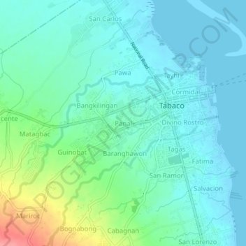 Panal topographic map, elevation, terrain