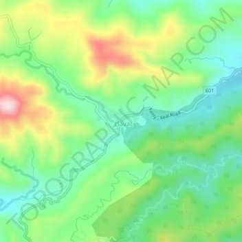 Llavac topographic map, elevation, terrain