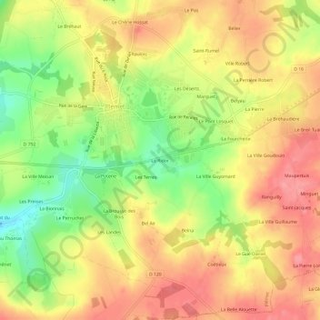 Le Ridor topographic map, elevation, terrain