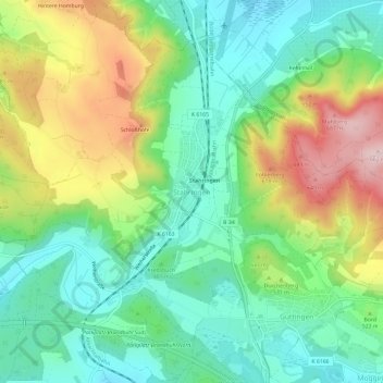 Stahringen topographic map, elevation, terrain