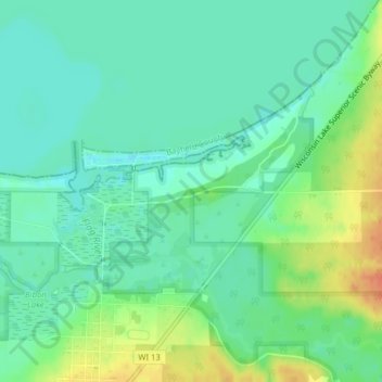 Boreal Forest topographic map, elevation, terrain