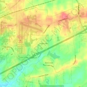 Indian Hills topographic map, elevation, terrain