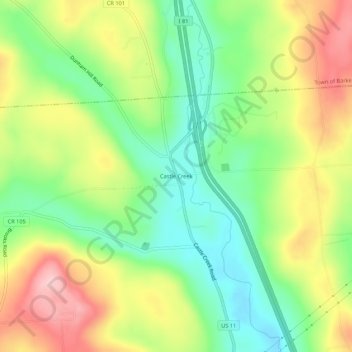 Castle Creek topographic map, elevation, terrain