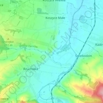 Skała topographic map, elevation, terrain