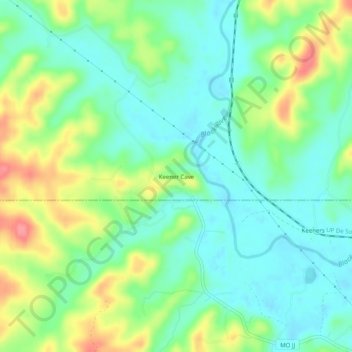 Keener Cave topographic map, elevation, terrain