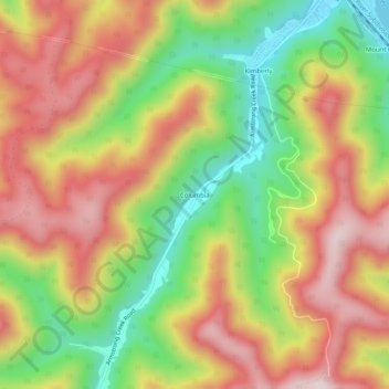Columbia topographic map, elevation, terrain