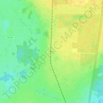 Venus topographic map, elevation, terrain