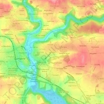 Saint-Jean topographic map, elevation, terrain